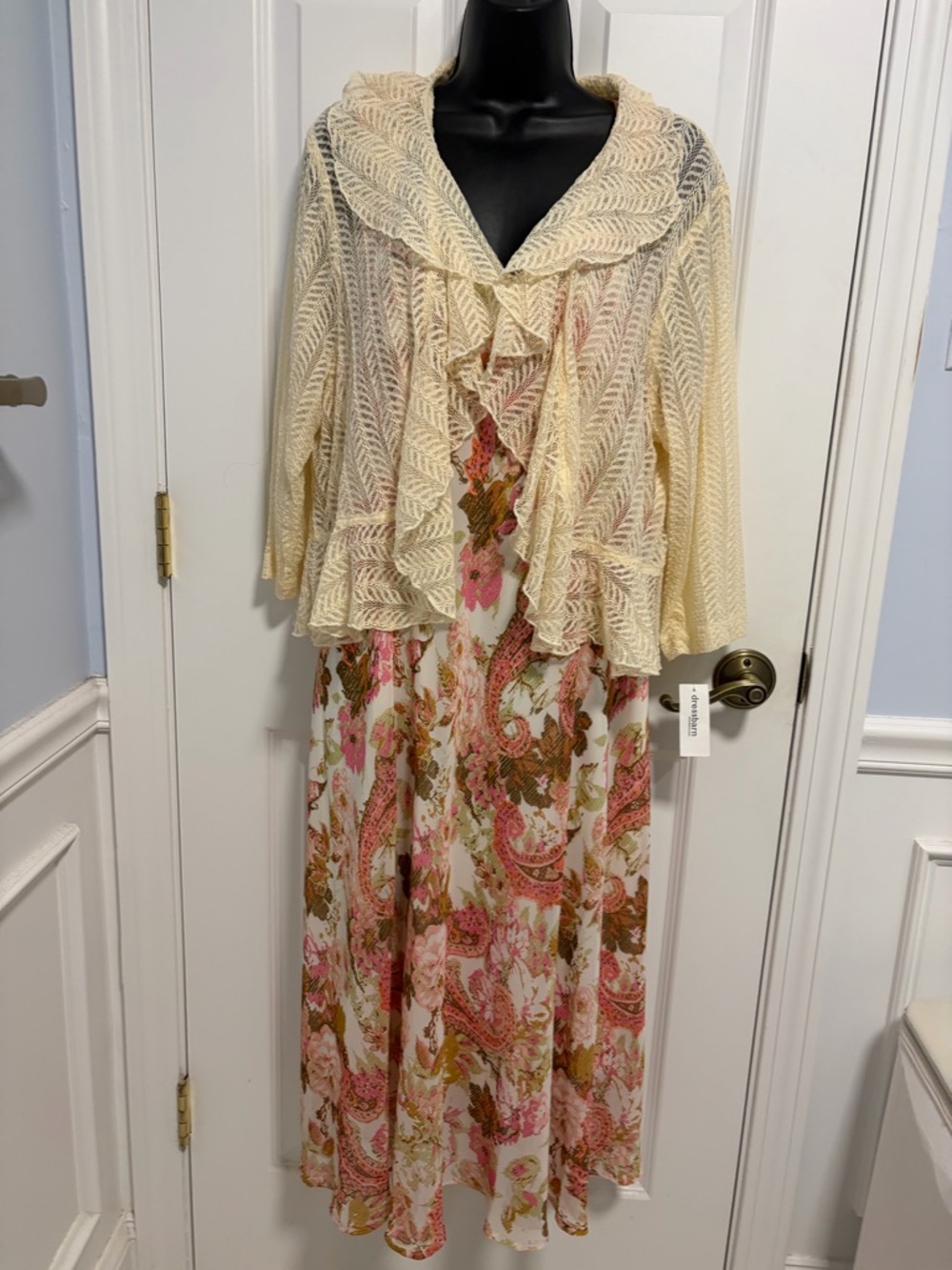 NWT Dress Barn  plus-20W 2 piece floral midi dress with cropped lace sweater